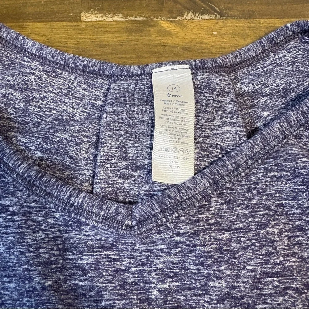 Ivivva Girls Long Sleeve Top Athletic Running Blue 14